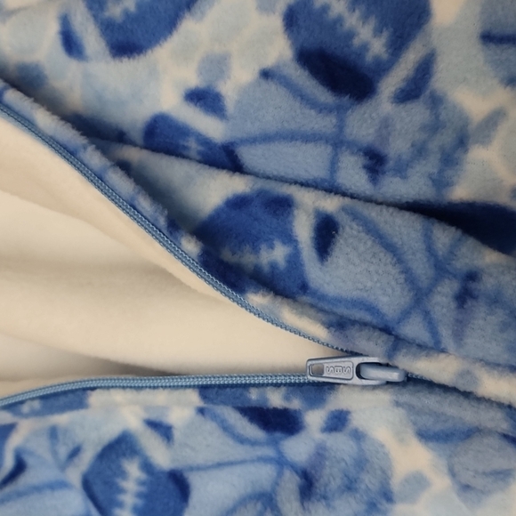 Healthtex Fleece Blue Football Footed Zip Up - Size 6-‎ 9 months - Picture 11 of 16